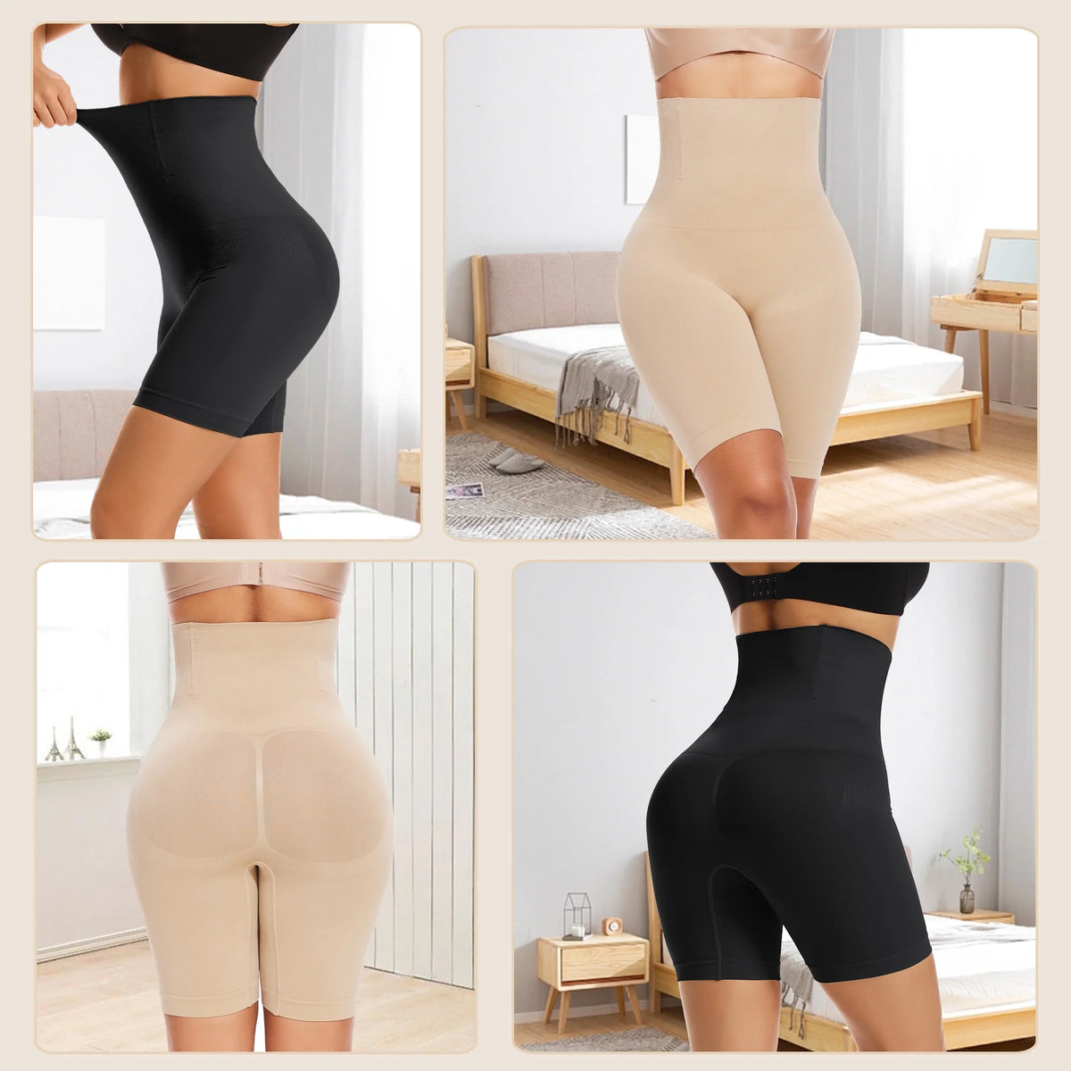 Shapewear Shorts for Women Tummy Control High Waist Body Shaper Compression Thigh Slimmer Butt Lifter Panties